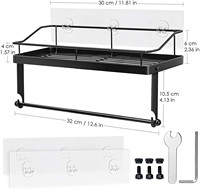 Étagère de douche d'angle murale en métal écologique à double niveau auto-adhésive moderne pour salle de bain et rangement