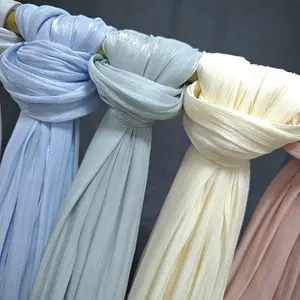 2024, оптовая продажа, легкий хиджаб, мусульманский женский шарф, морщинистый шаль, блестящий, дышащий, блестящий, шелковый креп-шарф хиджаб