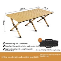Table pliante Guetio GT-120 moderne en acier inoxydable et aluminium, durable, facile à transporter, rangement pratique pour une utilisation en extérieur