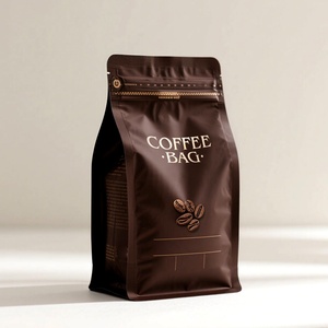 Bolsas de Papel de Aluminio con Logotipo Impreso Personalizado, Bolsas de Mylar Negras Mate de Alta Calidad para Empaque de Café, Bolsas para Semillas con Base, OEM - Product Image 1