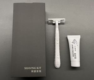 Çevre dostu özel tek kullanımlık jilet ve tıraş kremi seti seyahat ve otel kullanımı için paslanmaz çelik ikiz bıçak - Product Image 1