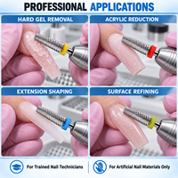 Embout de perceuse à ongles en carbure de tungstène conique à tête plate, personnalisé OEM, avec options de coupe codées par couleur pour les professionnels de l'industrie des ongles