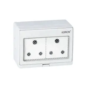 2gang 250V south Africa IP55 weatherproof socket for bathroom and garden power connection with CE,ROHS,GCC