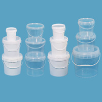 Seaux en plastique de qualité alimentaire 500ml-5Gallon avec poignée et couvercle pour le lait d'eau pour le stockage des aliments en matériau PP