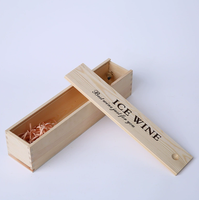 Boîte à vin en bois de pin à tiroir unique pour une bouteille, coffret cadeau pour vin rouge, caisse en bois pour vin rouge, boîte d'emballage en bois pour vin