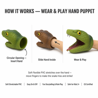 Títere de Mano de Serpiente de PVC Suave y Flexible para Niños, Títere de Animal Adorable para Juego de Roles, Narración de Cuentos, Juguetes Imaginativos para Niños