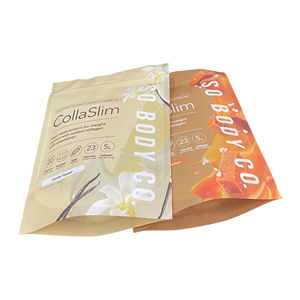 Sachet alimentaire zip-lock en plastique recyclé imprimé personnalisé Stand up Mass Gainers Sachets de protéine en poudre pochette 1Kg - Product Image 5