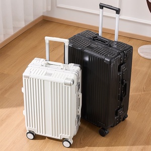 Valise à cadre en néoprène semi-aluminium 20 pouces 24 pouces, bagage de voyage résistant à l'usure, valise à roulettes avec serrure à code, bagage à main 114 - Product Image 4