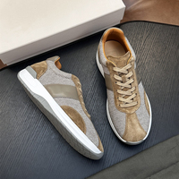 Baskets Homme Rétro en Daim Patchwork, Tige Mixte, à Lacets, Chaussures de Sport Décontractées, Légères et Épaisses, Style Italien, Luxe Original