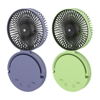 Ventilateur de table pliable automatique DP à rotation rapide, rechargeable, mini ventilateur électrique avec lumière LED