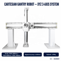 Système robotisé à portique XYZ électrique CNC robuste avec plateforme linéaire à engrenages crémaillère, 1 kW, 380 V, capacité de charge 50 kg