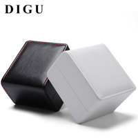 Boîte à montres DIGU en cuir PU noir et blanc, boîte de rangement pour bijoux, bracelets et montres, boîte de présentation, étui à montres en similicuir de haute qualité