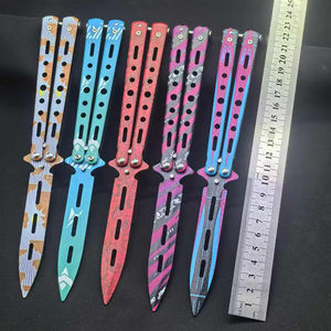 <span class=keywords><strong>Coltello</strong></span> da allenamento per principianti in acciaio <span class=keywords><strong>coltello</strong></span> per esercitazioni a farfalla <span class=keywords><strong>giocattolo</strong></span> non affilato - Product Image 1