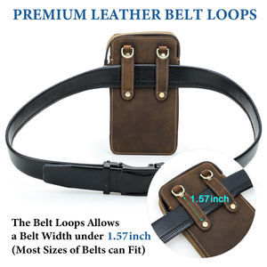 Sac de téléphone en cuir Crazy Horse minimaliste fait main pour homme, convertible en bandoulière ou sac banane avec étui de téléphone sécurisé à fermoir métallique - Product Image 5