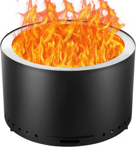 En vente Foyer d'extérieur multifonction avec barbecue Grill Log Wood Foyer en acier inoxydable sans fumée avec base ronde - Product Image 1