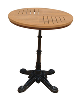 Table pliante de bistrot français, style vintage, en fonte, avec plateau en pierre frittée, confortable, résistante aux intempéries, pour café, restaurant, salle à manger en plein air