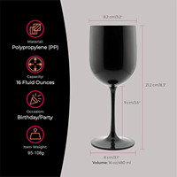 Verres à vin à tige 16oz en plastique d'usine incassables/incassables et réutilisables pour la fête