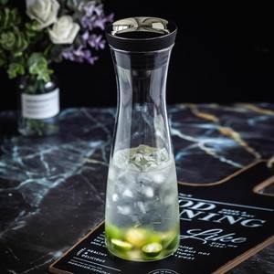 Carafe à eau froide en verre en forme de diamant avec couvercle pour usage domestique 1000 ml - Product Image 3