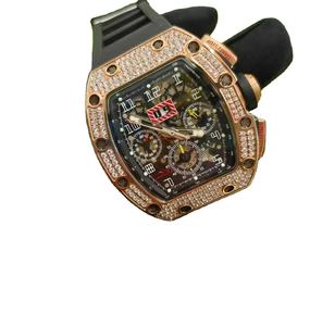 Montre automatique de luxe en acier inoxydable avec mouvement RM011-FM, boîtier en alliage personnalisé élégant avec diamants, analogique mécanique pour homme - Product Image 1