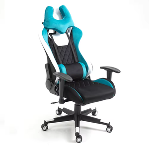 Silla Gamer de Alta Calidad, Lujosa, Azul, Negra y Blanca, Silla de Escritorio para Juegos de PC, Sillas Gamer <span class=keywords><strong>Cougar</strong></span> con Reposapiés y Masaje - Product Image 4