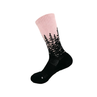 Chaussettes de sport en maille respirante, absorbant l'humidité, avec soutien de la voûte plantaire, en polyester tricoté, à blocs de couleur et amortissantes
