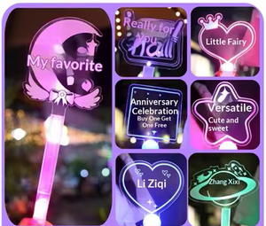 Richshining Ventaglietti LED Personalizzati a Forma Libera per Concerti, Effetto Neon, Logo in Acrilico, Cambio Colore, Alimentazione a Batteria, per Feste di <span class=keywords><strong>Laurea</strong></span> ed Eventi - Product Image 2