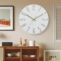 Jam Dinding Gantung Analog Quartz Gaya Nordik High-end 12 Inci 30CM, Angka 3D Modern Still Life, Tanpa Suara