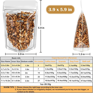 Bolsas Transparentes Personalizadas <span class=keywords><strong>con</strong></span> Logotipo, Reutilizables, <span class=keywords><strong>con</strong></span> Cierre Hermético y Muesca de Apertura para Empaque de Alimentos - Product Image 4