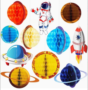 Decoraciones de Papel con Temática Espacial DAMAI, Globos de Panal con Forma de Astronauta y Cohete para Fiestas de Cumpleaños, Uso en Interiores, Reutilizables para Niños - Product Image 1