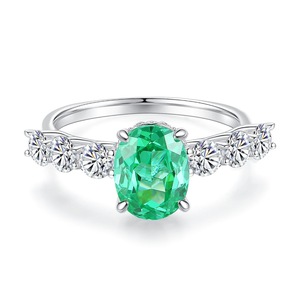 Bague en argent 925 de qualité supérieure, bague en zircon émeraude carrée, style <span class=keywords><strong>classique</strong></span> de bague de mariage et de fiançailles en argent 925 - Product Image 6