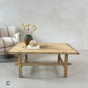 Large Antique <b>Wooden</b> Coffee <b>Table</b> <b>Rustic</b> Handcrafted Center <b>Table</b> Traditional Living Room Furniture Reclaimed Wood Design - Product Image 4