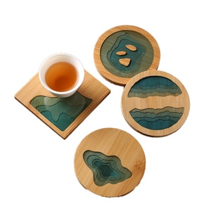 Posavasos de Bambú Transparente Hecho a Mano con Resina Epoxi, Aislante del Calor, para Set de Té Kung Fu, Ideal para Regalo - Product Image 1