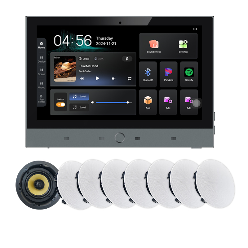 recess speakers system in house