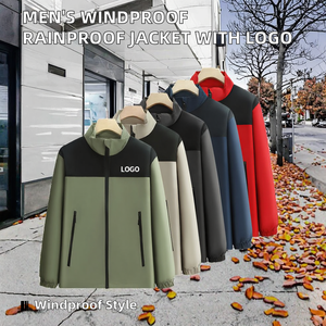 High Quality Wholesale Brand Unisex Autumn Outdoor Windproof Mandarin Collar Zipper Thin Polyester <b>Waterproof</b> Embroidered Custom - Product Image 2
