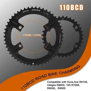 BUCKLOS vélo plateau 110BCD 34-50T 36-52T 39-53T vélo pédalier Double vitesse vélo de route chaîne anneau pour R9100/R7000/<span class=keywords><strong>R8000</strong></span> - Product Image 3