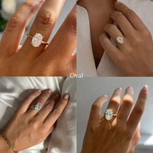 خاتم ألماس معتمد من IGI بدرجة نقاء VVS VS، قطع بيضاوي، ألماس مصنوع في المختبر، خاتم زفاف قابل للتخصيص، ذهب خالص عيار 10 أو 14 أو 18 قيراط، خواتم خطوبة - Product Image 2