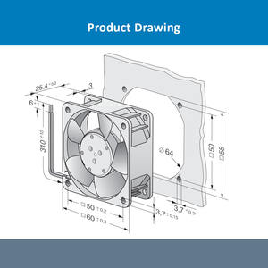 For 612NGME 60x60x25mm 12VDC 1.2W 100mA 35m3/h 4100 RPM Ball Bearing Axial Cooling <b>Fan</b> Electric OEM - Product Image 4