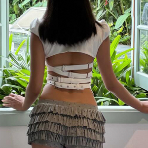 เสื้อเชิ้ตผู้หญิงสไตล์ยูทิลิตี้ ทรงเปิดหลัง ผ้าทอระบายอากาศ เป็นมิตรกับสิ่งแวดล้อม เหมาะสำหรับฤดูร้อน มีกระเป๋าปกเสื้อ ติดกระดุมด้านหน้า เหมาะสำหรับใส่ทำงานหรือเดินทาง - Product Image 5