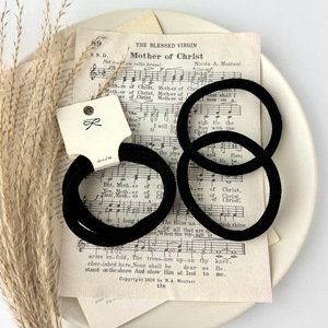 Élastique à cheveux noir minimaliste 20 cm en nylon haute élasticité sans couture pour queue de cheval quotidienne - Product Image 2