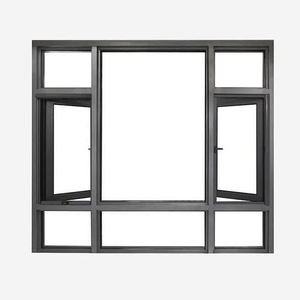 Fenêtre à battant en alliage <span class=keywords><strong>d</strong></span>'aluminium à triple <span class=keywords><strong>vitrage</strong></span> à cadre étroit avec persienne, à rupture de pont thermique, insonorisée, moderne, pour villa et hôtel - Product Image 1