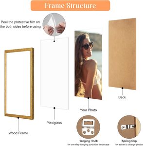 <span class=keywords><strong>Cadre</strong></span> <span class=keywords><strong>photo</strong></span> vintage en bois doré 12x18 avec <span class=keywords><strong>plexiglas</strong></span> incassable pour l'affichage mural des œuvres d'art - Product Image 6