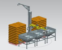 Machine d'ouverture automatique de sacs avec bras robotique, station de dépalettisation et de déballage de sacs, pour sacs de 25 à 100 kg, capacité de 80 à 120 sacs/h