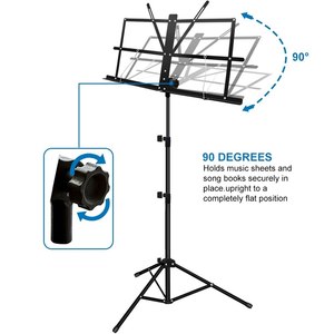 Soporte de música 2 en 1 Soporte de <span class=keywords><strong>partituras</strong></span> plegable de doble uso Soporte de libro de escritorio Portátil y ligero - Product Image 2