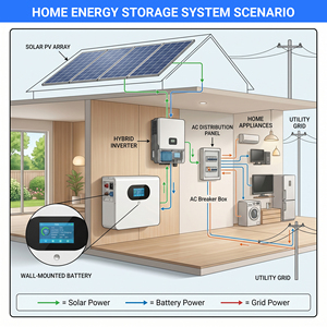 25.6V 200Ah <b>Battery</b> 5.12kWh 1P8S Wall-<b>Mounted</b> Powerwall for Household Solar Energy Storage System With CAN BMS 25.6V 200AH 51.2V - Product Image 5