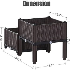 Kit de Jardinera Elevada de Plástico, Jardinera Autorregante para Cultivar Hierbas, Vegetales, Flores y Fresas - Product Image 2