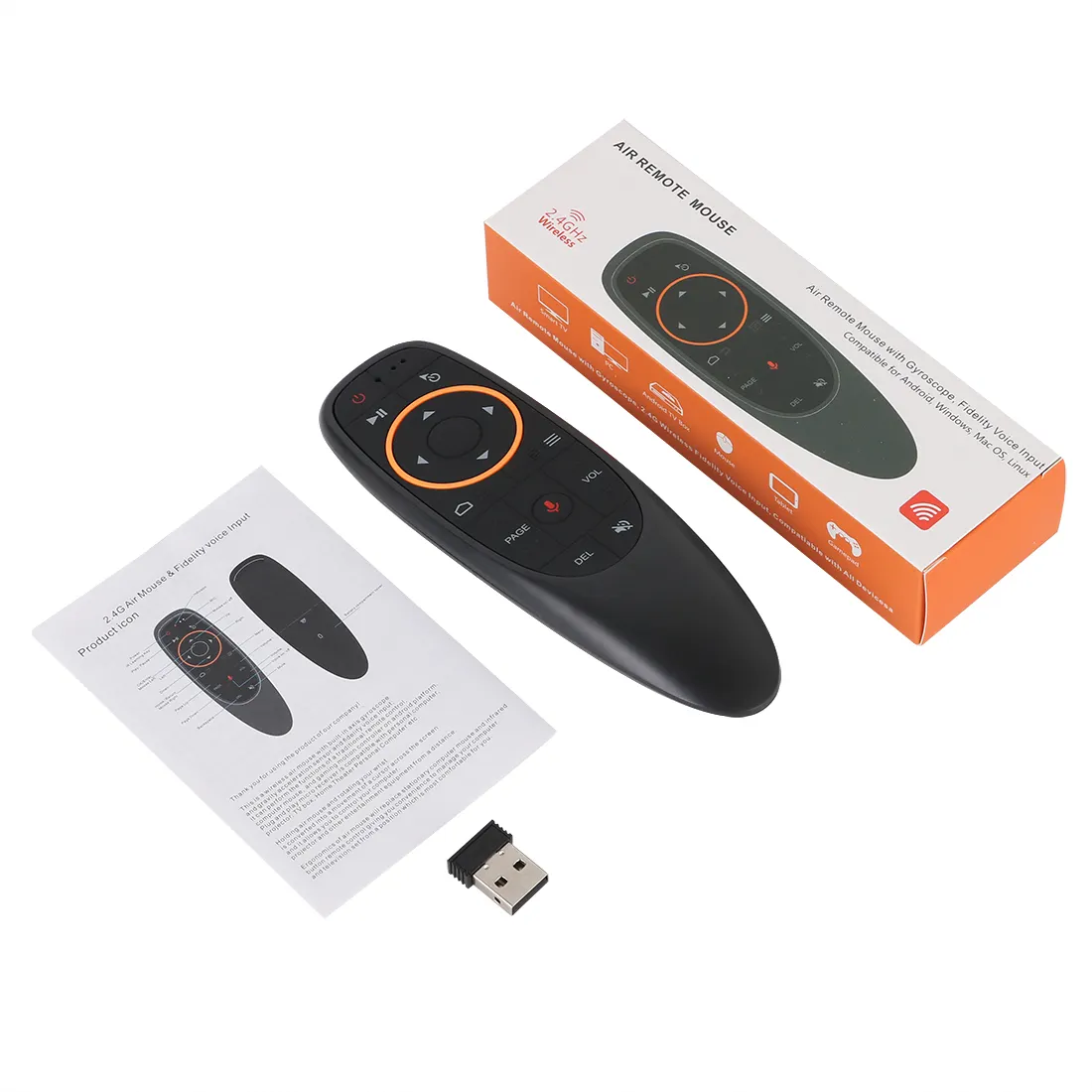 Mouse ad aria G10s con giroscopio telecomando Multi-lingua 2.4G Fly Air Mouse con tastiera vocale senza fili per Smart TV Box G10