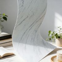 Revêtement mural souple en vinyle imperméable à prix de gros, panneau mural en placage de travertin souple pour écoles