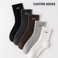 Chaussettes personnalisées avec broderie, processus OEM ODM, logo personnalisé, chaussettes de sport en coton, faible MOQ, usine