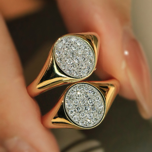 อาซูโอ 18K ทองคำแท้สีเหลืองเพชรธรรมชาติ 0.30 กะรัต ทรงบริลเลียนท์ แหวนสไตล์วินเทจ ของขวัญสำหรับผู้หญิง แหวนหมั้น น่ารัก - Product Image 3