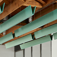 Panneaux acoustiques modernes insonorisants en polyester, déflecteurs de plafond suspendus, certifiés Oeko-Tex, haute réduction du bruit pour usage professionnel